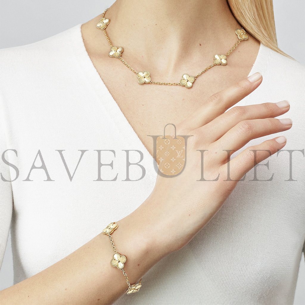 VAN CLEEF ARPELS VINTAGE ALHAMBRA BRACELET, 5 MOTIFS - YELLOW GOLD  VCARP3JK00